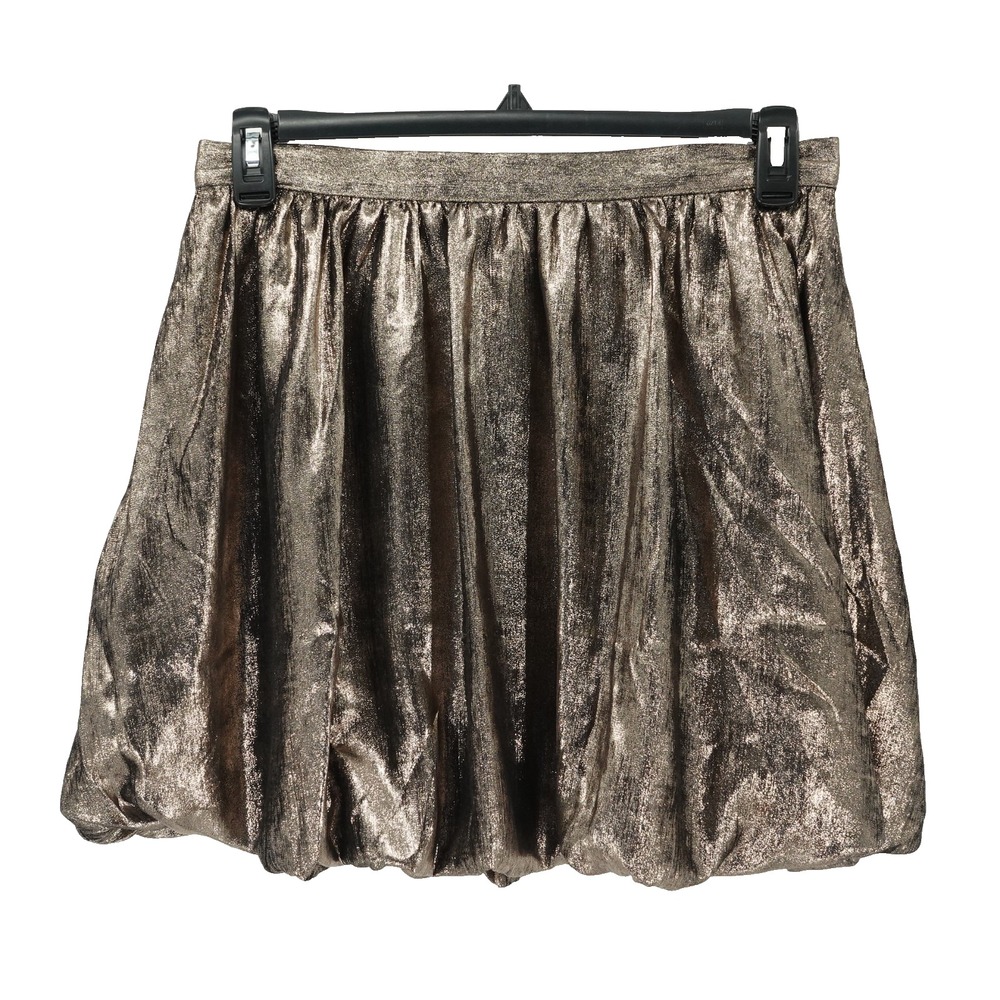 Madewell Mini Skirt SZ 6 Bubble Metallic Statement Eveningwear Party Holiday